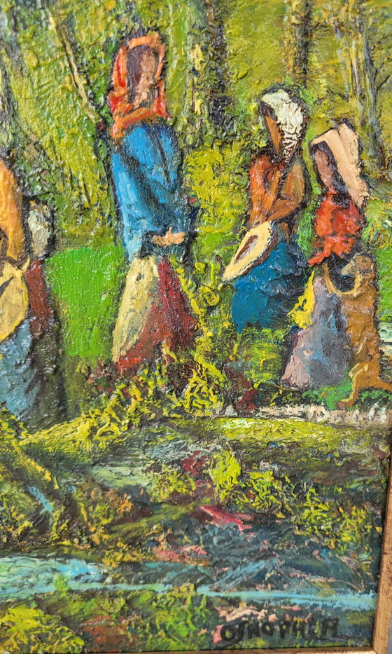 Image 1 of Osnophla Ec Setoise-Hsp-Deplacement Des Bohémiens Ou Bohémiennes Au Singe..Afm 46X38Cm