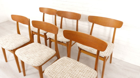 Image 1 of 6 X Vintage Eetkamerstoel | Teak | Gerestaureerd