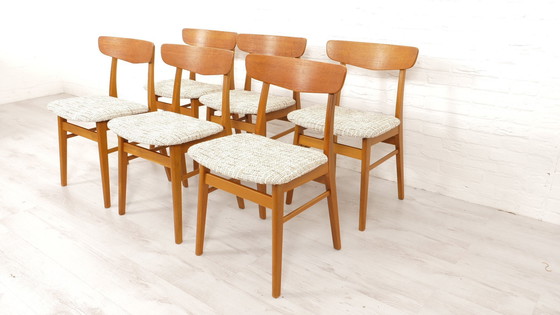 Image 1 of 6 X Vintage Eetkamerstoel | Teak | Gerestaureerd