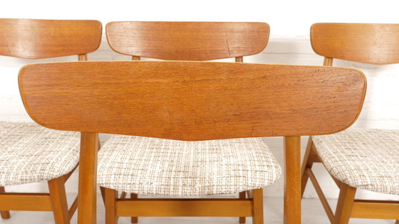 Image 1 of 6 X Vintage Eetkamerstoel | Teak | Gerestaureerd