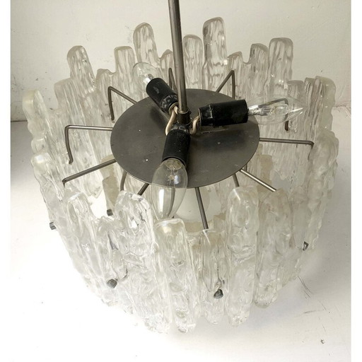 Vintage hanglamp Ice frost van Jt Kalmar, 1970