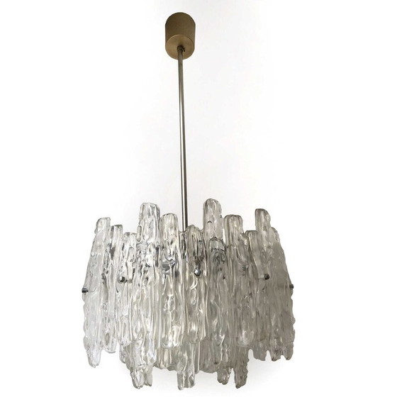 Image 1 of Vintage hanglamp Ice frost van Jt Kalmar, 1970