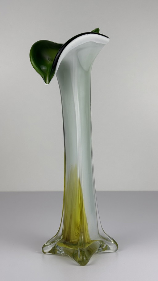 Vintage Jack In The Pulpit “Calla Lily” Vaas Van Murano Glas