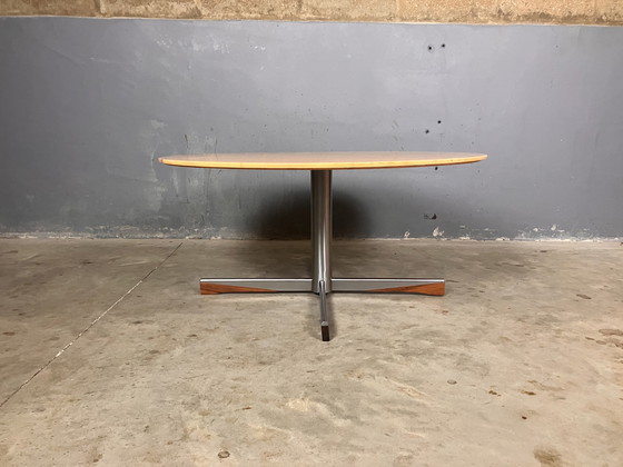 Image 1 of Vintage Salontafel Marmer Chroom Palissander