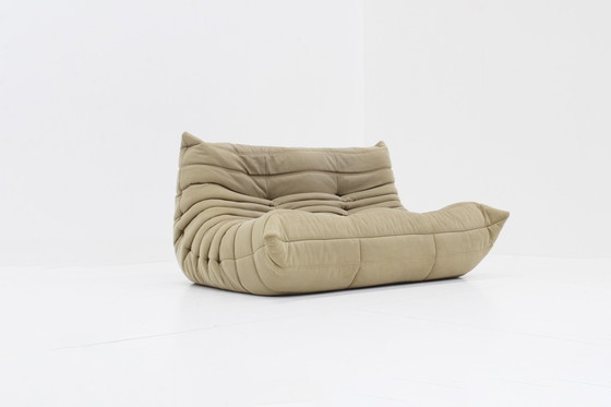 Image 1 of Ligne Roset  Togo 2 Zits Sofa Beige Stof Door Michel Ducaroy