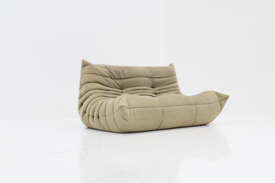 Image 1 of Ligne Roset  Togo 2 Zits Sofa Beige Stof Door Michel Ducaroy