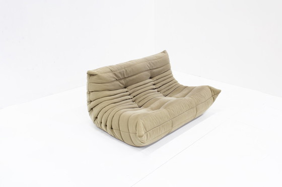 Image 1 of Ligne Roset  Togo 2 Zits Sofa Beige Stof Door Michel Ducaroy