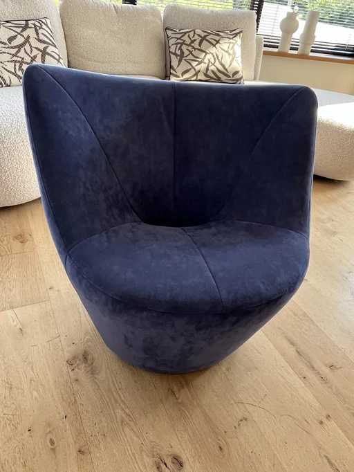 Ligne Roset Alcantata Fauteuil Blauw Mauve Nieuw