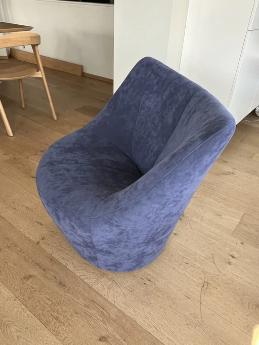 Ligne Roset Alcantata Fauteuil Blauw Mauve Nieuw