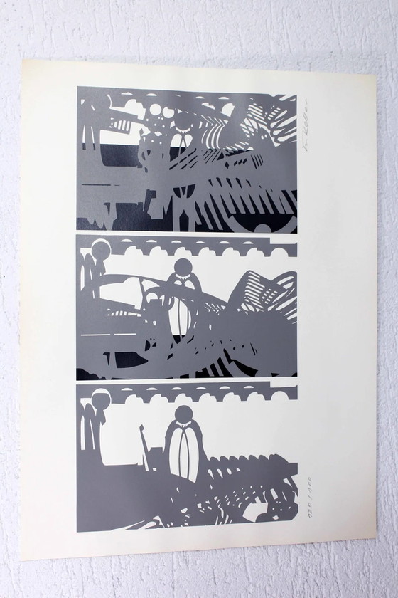 Image 1 of Lithografie van Thomas Keller "Jardin du Sud" 1972