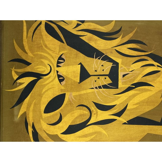 Image 1 of Mid Century wandpaneel Lion, Italië 1960