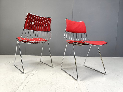 Set van 8 eetkamerstoelen door Rudi Verelst voor Novalux, 1970S