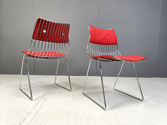 Image 1 of Set van 8 eetkamerstoelen door Rudi Verelst voor Novalux, 1970S