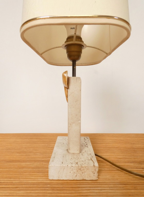 Image 1 of  Travertin "Owl" Table Lamp