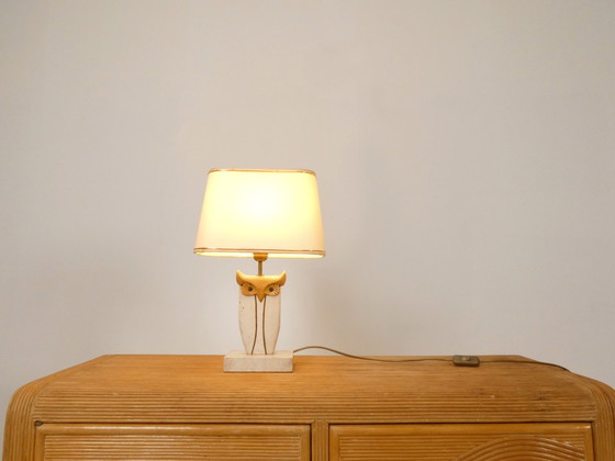 Image 1 of  Travertin "Owl" Table Lamp