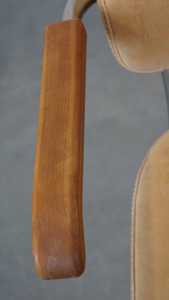 Image 1 of 6 X Vintage Leren Thonet Design Eetkamerstoel Model S64