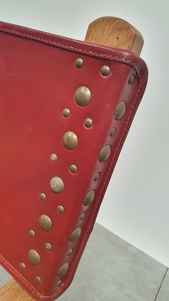 Image 1 of brutalistische vintage massief eiken stoel arts & crafts