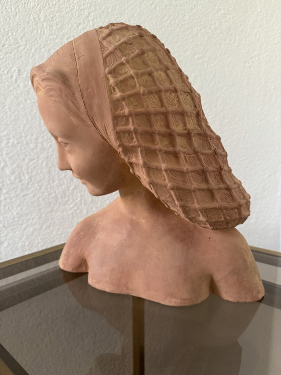 Image 1 of Terracotta beeld Buste Gesigneerd Guéro