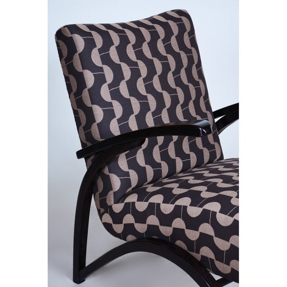 Image 1 of Paar vintage fauteuils in backhausen stof van Jindrich Halabala voor Up Zavody, Tsjecho-Slowakije 1930