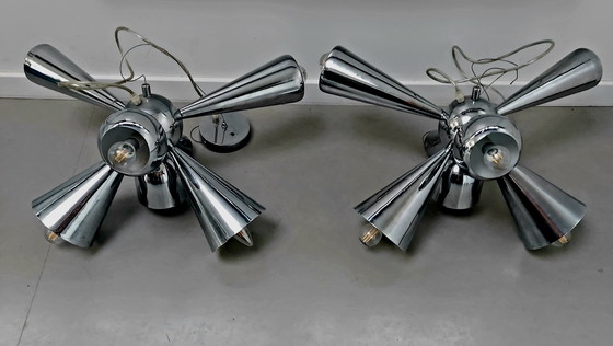 Image 1 of 2 Stuks Space Age Plafondlampen