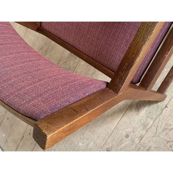 Image 1 of Paar vintage fauteuils in geolied massief eiken en stof van Borge Mogensen voor Søborg Møbelfabrik, Denemarken