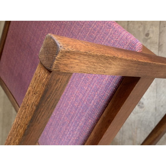 Image 1 of Paar vintage fauteuils in geolied massief eiken en stof van Borge Mogensen voor Søborg Møbelfabrik, Denemarken