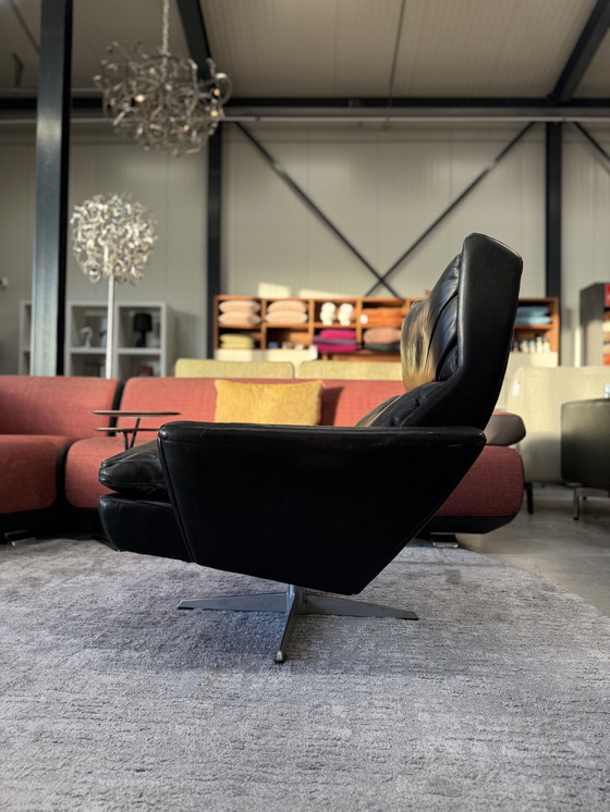 Image 1 of Deens Vintage Draai Fauteuil Leer 