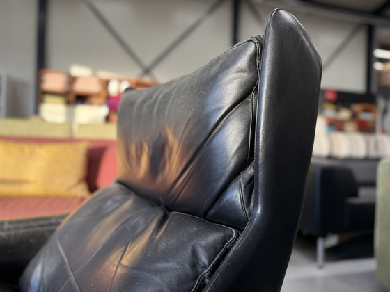 Image 1 of Deens Vintage Draai Fauteuil Leer 