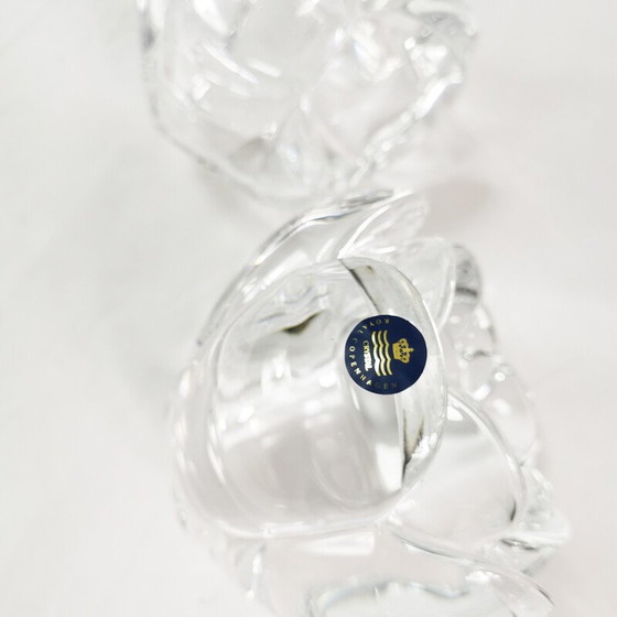 Image 1 of Paar vintage kristallen glazen kandelaars, voor Royal Copenhagen, Denemarken 1980