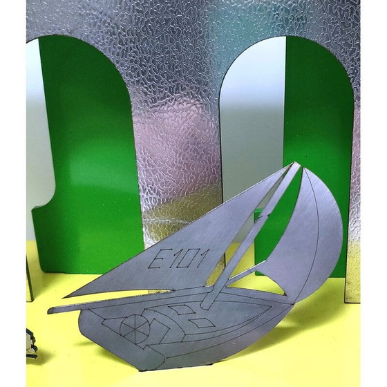 Image 1 of Vintage metalen wanddecoratie uit een modelbouwwinkel, 1990