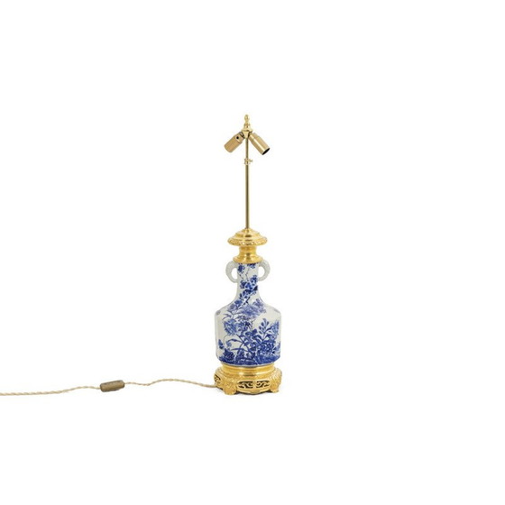 Image 1 of Vintage Japanse porseleinen en verguld bronzen lamp, 1880