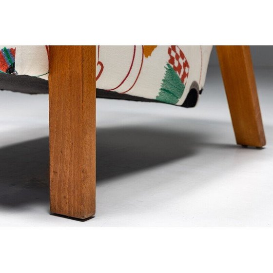 Image 1 of Vintage modernistische fauteuil in stof van Pierre Frey, 1960