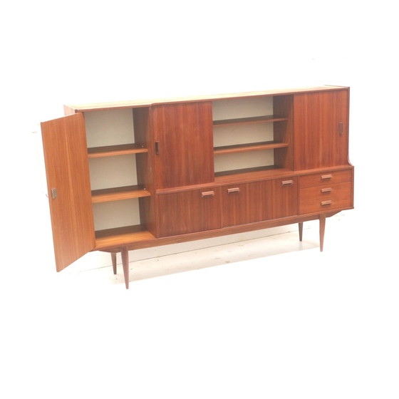 Image 1 of Groot Vintage Dressoir / Highboard / Wandmeubel Gemaakt In De Jaren ’60