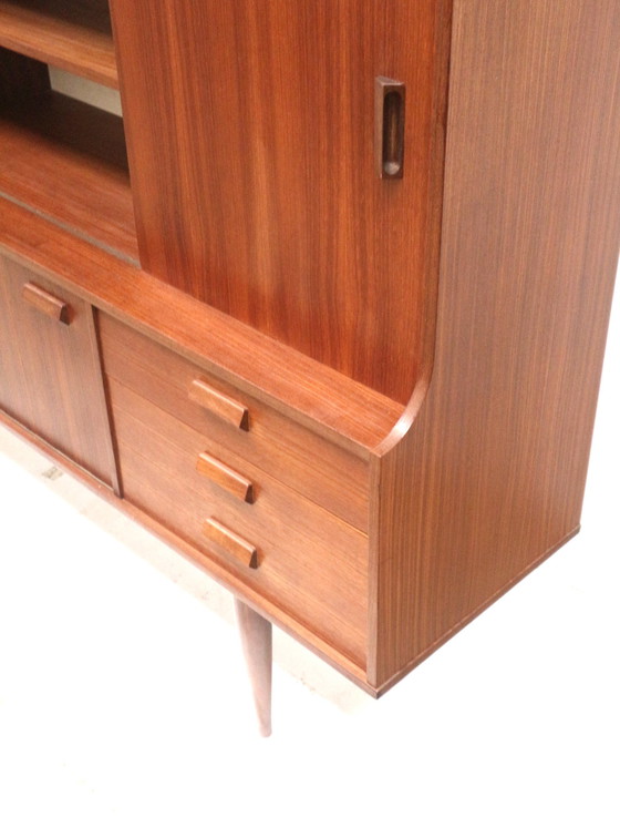 Image 1 of Groot Vintage Dressoir / Highboard / Wandmeubel Gemaakt In De Jaren ’60