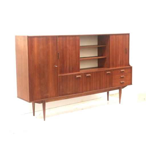 Groot Vintage Dressoir / Highboard / Wandmeubel Gemaakt In De Jaren ’60