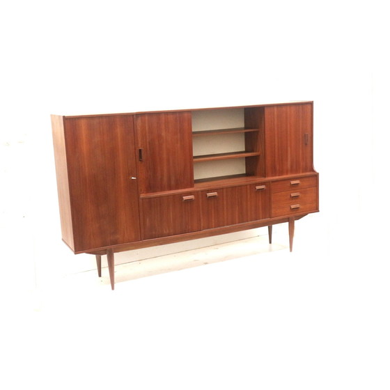 Image 1 of Groot Vintage Dressoir / Highboard / Wandmeubel Gemaakt In De Jaren ’60