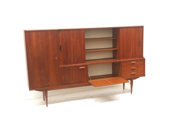 Image 1 of Groot Vintage Dressoir / Highboard / Wandmeubel Gemaakt In De Jaren ’60