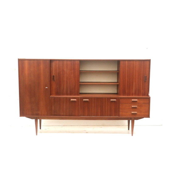 Image 1 of Groot Vintage Dressoir / Highboard / Wandmeubel Gemaakt In De Jaren ’60