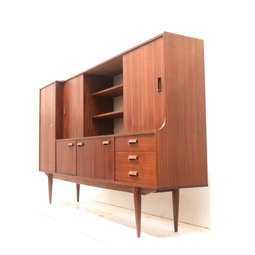 Groot Vintage Dressoir / Highboard / Wandmeubel Gemaakt In De Jaren ’60