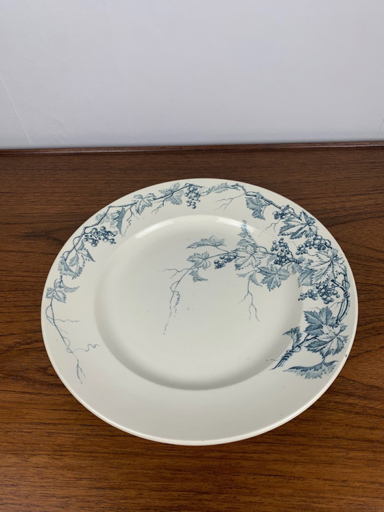 Image 1 of Grote Ronde IJzeren Aarde Schotel "Pampre" Model, Jr, Xx Eeuw