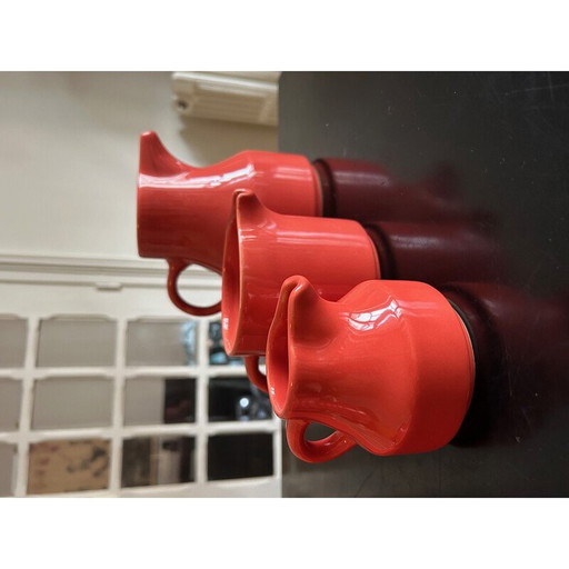 Set vintage koraalkleurig servies voor Niderviller