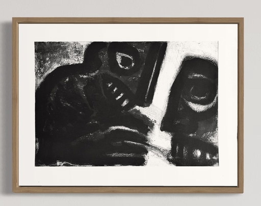 Zeldzame en prachtige abstracte litho van Bengt Lindstrom