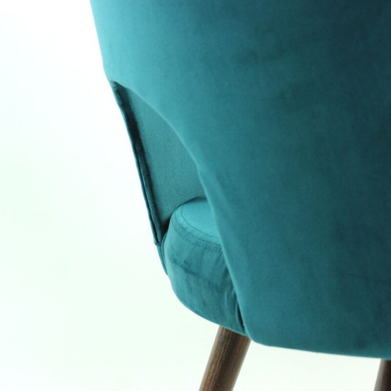 Image 1 of Set van 5 vintage fluwelen stoelen van Oswald Haerdtl voor Ton, Tsjecho-Slowakije 1950