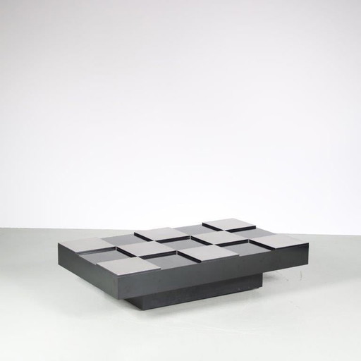 Willy Rizzo toegeschreven "Checkerboard" tafel, Italië 1970