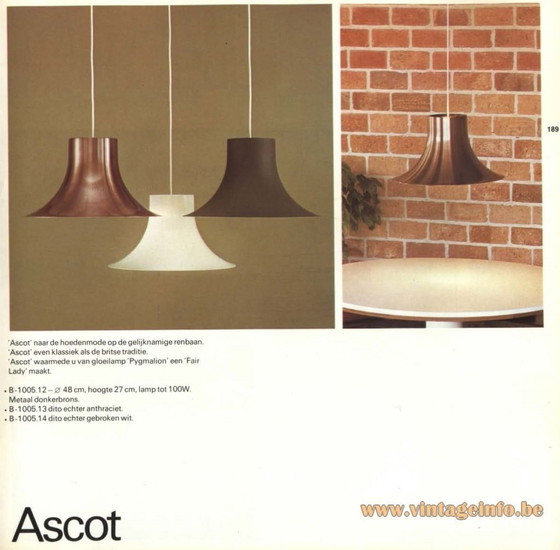 Image 1 of 960S Raak Amsterdam "Ascot" Hanglampen (Set Van 3)