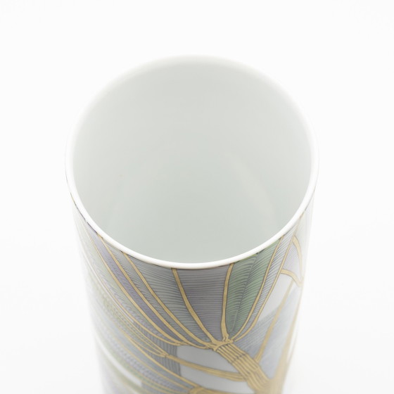 Image 1 of Alain Le Foll & Cuno Fischer × Rosenthal Studio-Line porseleinen vaas Duo Goud Mcm