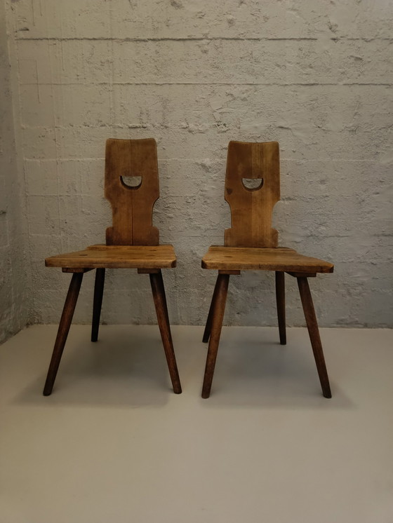 Image 1 of Set Vintage 1960'S Belgian Brutalist Cafe Chairs 