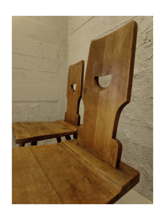 Image 1 of Set Vintage 1960'S Belgian Brutalist Cafe Chairs 