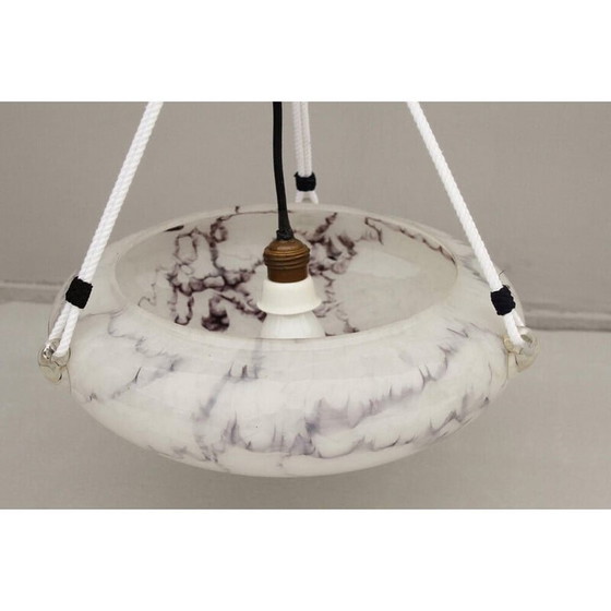 Image 1 of Vintage gemarmerd glazen hanglamp, 1900