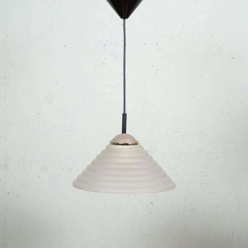 Minimalist glazen hanglamp piramide ribbels